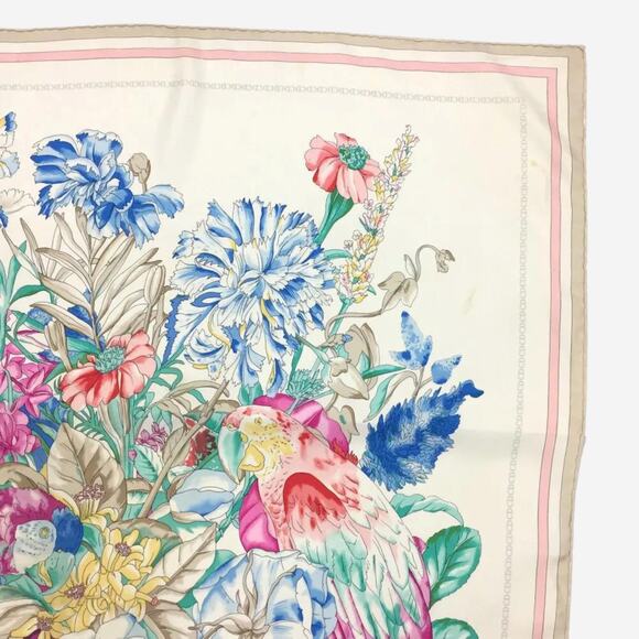 Christian Dior Flower Pattern Multicolor 100% Silk Scarf - Picture 5 of 8